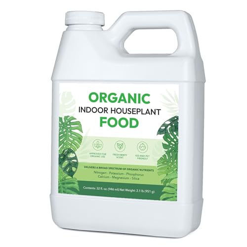 Organic Indoor Houseplant Food - Use on All Live Indoor Plants, Orchids, and Succulents | Concentrated Liquid Fertilizer Alternative (32oz, Mixes to 32 Gallons)