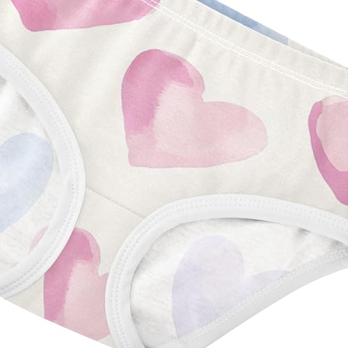 Toddlers Underwear Floral 2t Cotton Cute Panties Girl Colorful Briefs Undies Kids Pastel Pink Valentine Hearts4