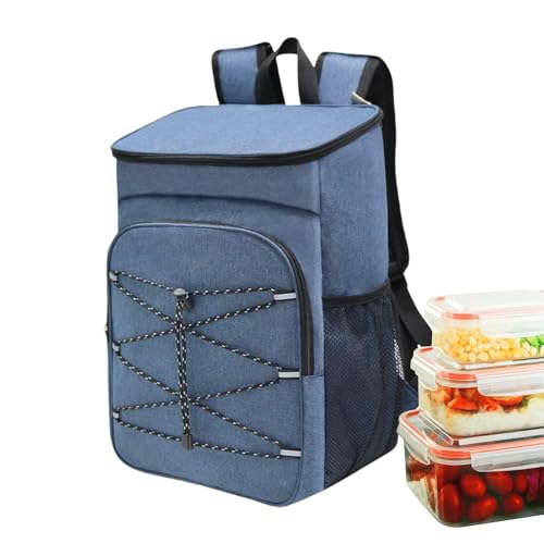 Mochila refrigeradora - Run -out, bolsa térmica aislada con bolsillos laterales | Caja de compras robusta, suave y portátil, mochila de almacenamiento térmico impermeable para hombres y l