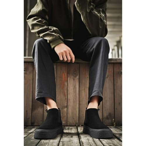 Women Men's Retro Platform Ankle Boots Fashion Chunky Sole Classic Chelsea Casual Workout Booties Shoes2