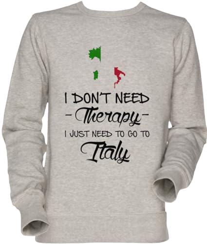 Sweatshirt Grey Go to Italy - Jumper Casual Idéal pour Voyager et le Week-end