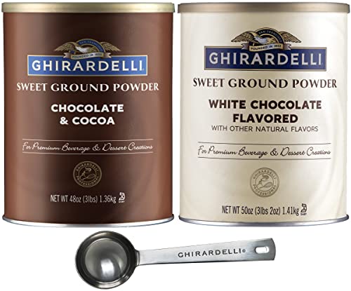 Ghirardelli Sweet Ground Chocolate 3 lb & White Chocolate 3.12 lb Powder