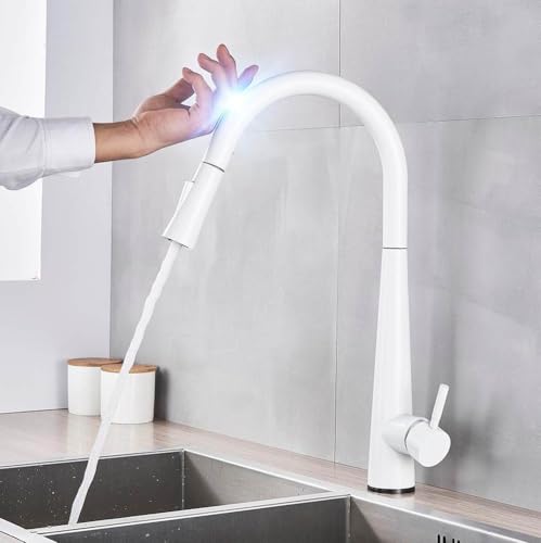 Mitigeur tactile sensuel avec finition blanche élégante haut de gamme