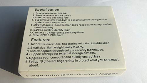 REUMAR USB Windows Hello Fingerprint Reader for PC or Laptop,Windows 10 Key, Windows Fingerprint login Key, Fingerprint Scanner, Windows Security Key, Anti-Spoofing, Speedy Matching Multi Biometric