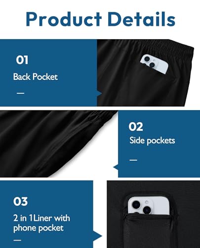 Image of Gleeease 7inch Mens Swim Trunks 2 in 1 with Compression Liner Pockets Drawstring Quick Dry Stretch Lined Funny Beach Pool