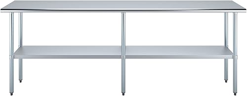 Vista 171 de AmGood Mesa de trabajo de acero inoxidable de 18 pulgadas x 36 pulgadas Mesa de preparación de alimentos de cocina de metal NSF