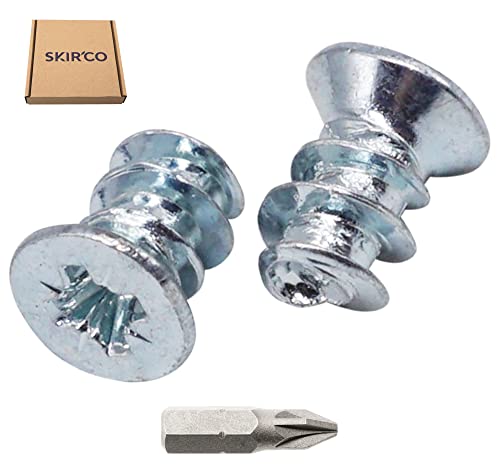 SKIR'CO (100 pcs) Zinc Plated Euro Screws 6.3 x 9.5 mm, Drawer Runner Screws, Flat Countersunk Head, Hinge Screws - Image 2
