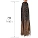 Alileader 20 Inch Ombre Box Braids Crochet Hair 6 Packs 132 Strands 1cm in Diameter 3X Synthetic Braiding Hair Extensions Crochet Braids Hair (Omber#27)