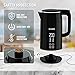 Razorri Electric Kettle 1-Click Control LED Digital Display, 1.7 Liter BPA-Free, Stainless Steel Double Insulated Wall, Boil Dry Protection, Keeps Warm for Tea Coffee, Cool to Touch, Cordless, Black