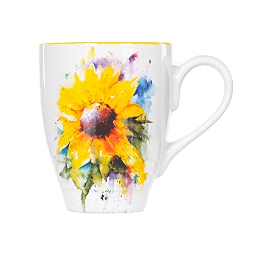 DEMDACO Watercolor Yellow & White Sunflower Mug by Dean Crouser - Garden-Themed Decorative...