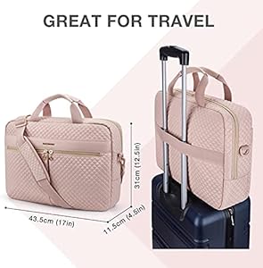 bagsmart Laptoptas, 15,6 inch aktetas voor dames, grote laptoptas, computertas, kantoor, reizen, zakelijk, roze, 17,3 inch, roze, 17.3Inch, Utility