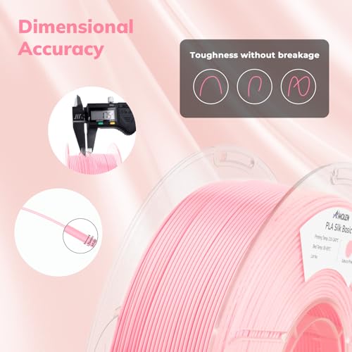 Image of AMOLEN PLA Filament 1.75mm Silk Shiny Sakura Pink, 3D Printer Filament 1.75mm for 3D Printing 1kg(2.2lbs) Spool Compatible with Most FDM Printer