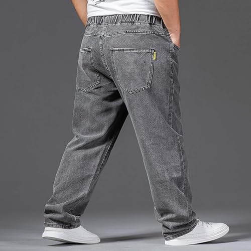 Mens Drawstring Baggy Jeans – Casual Loose Fit Wide Leg Denim Trousers with Elastic Waistband3