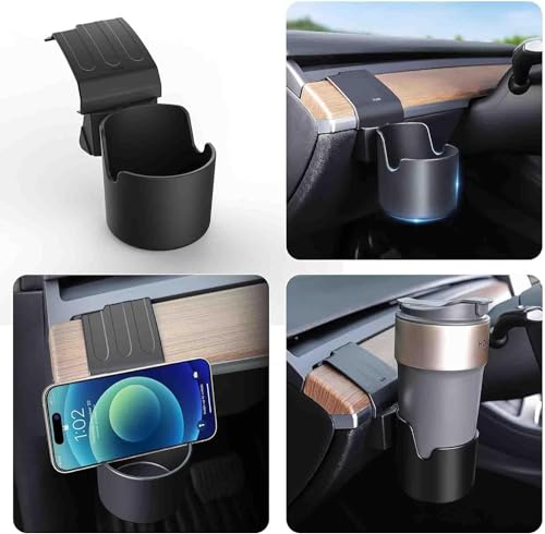 Topfit Tesla Model 3 Y Center Console Organizer Cup Holder Steering Wheel Organizer and Trash Can for Tesla Model 3 Y Accessories 2021 2022 2023(5 Set)