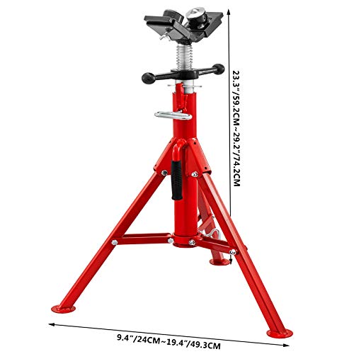 VEVOR Rohrstütze mit 2-Kugel-Transfer V-Kopf 1107A einklappbarer Rohrständer 4500LB Rohrstange höhenverstellbar