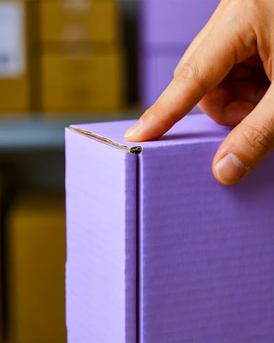 Image of Cardboard Boxes,15 Pack Shipping Boxes 6x6x2 Recyclable Mailing Boxes Colored Corrugated Cardboard Box Small Storage Boxes for Shipping, Mailing, Gifts Packaging (Light Purple)