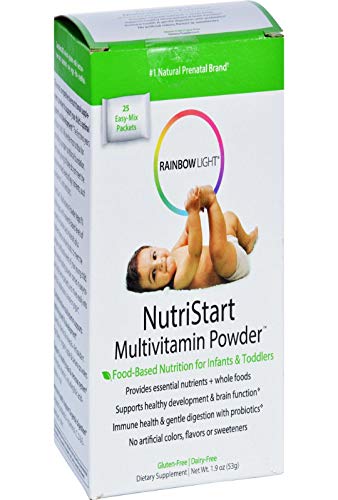 Rainbow Light - NutriStart Multivitamin Powder, Nutritious Support for Growing Infants and Toddlers with Choline and Vitamins D3, K and C, Vegetarian, Gluten-Free, 6 Months to 4 Years Old, 25 Packets Rainbow Light - NutriStart Multivitamin Powder, Nutritious Support for Growing Infants and Toddlers with Choline and Vitamins D3, K and C, Vegetarian, Gluten-Free, 6 Months to 4 Years Old, 25 Packets