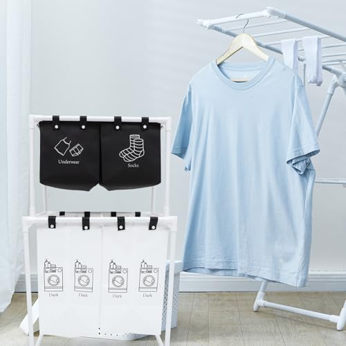Panier à linge coton et plastique pour un rangement maison épuré - 7