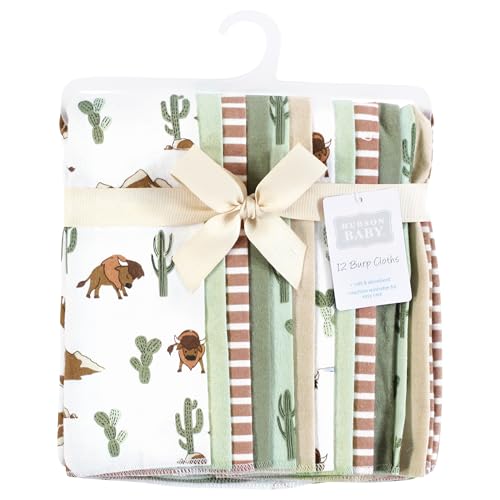 Image of Hudson Baby Unisex Baby Cotton Poly Flannel Burp Cloths Bundle, Wilderness, One Size