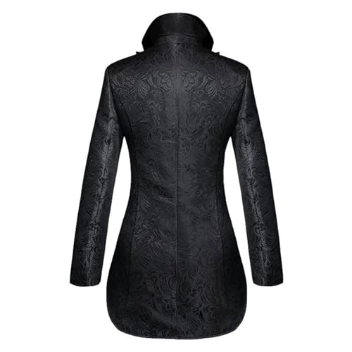 Frac medieval para hombre en negro uniforme gotico victoriano 5