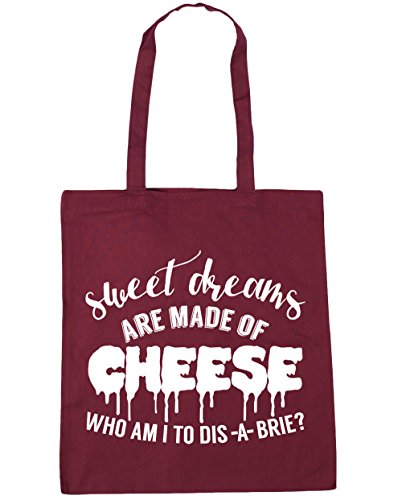 Hippowarehouse Sweet dreams are made of cheese who am I to dis-a-brie? Tote Shopping Gym Beach Bag 42cm x38cm, 10 litres