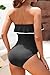 12 Best Off The Shoulder Two Piece Swimsuits for Women Over 50 (2026) 4 Holipick Black with White Strapless One Piece Swimsuits for Women Tummy Control Bandeau Bathing Suits Ruffle Slimming Swimwear L