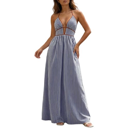 Robe de plage rayée dos nu idéale pour vos vacances au soleil