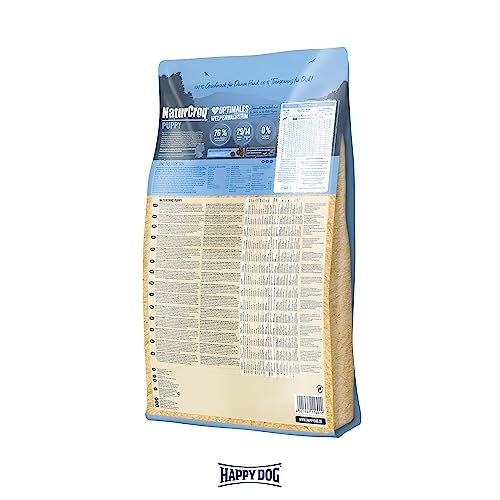 Happy Dog 60515 – NaturCroq Puppy – Alleinfutter mit Kräutern für Welpen ab 4 Wochen bis 6 Monate – 4 kg Inhalt