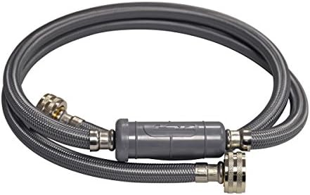 DANCO HammerSTOP Technology Washing Machine Connector Hose, Universal, 60-inch Length with 3/8 inch ID x 3/4 inch FGHT x 3/4 FGHT, 2 Count (10744X) , Gray