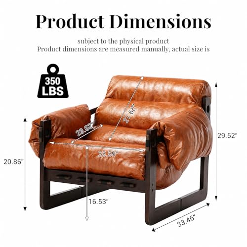 Sillón Plegable Cuero Naranja Retro miniatura 2