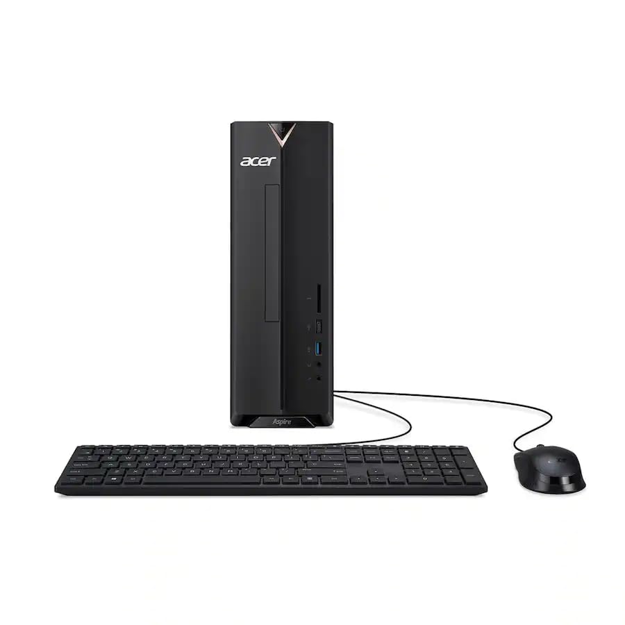Acer Aspire Desktop Computer • Intel Celeron Processor • 8GB RAM • 256GB SSD • Office 365 for The Web • HDMI + VGA • Wi-Fi 6 • Wired Keyboard & Mouse • Windows 11