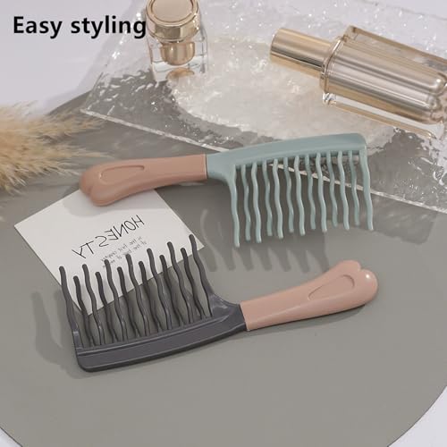 2 Peines Desenredantes para Cabello Rizado, Verde miniatura 5