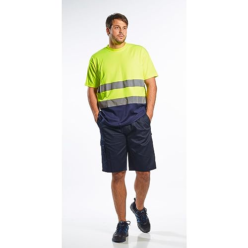 Image of Portwest Combat Shorts Construction Work Wear Pants Proctection Safety Clothing, X Large Navy