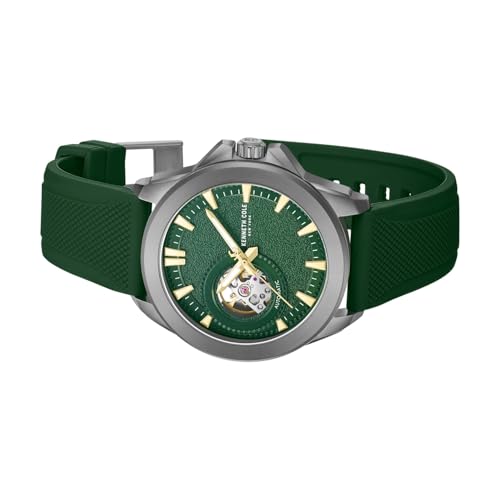 Image of Kenneth Cole Automatic Analog with Green Dial Green Silicone Strap Watch for Men - KCWGZ0103902MNW
