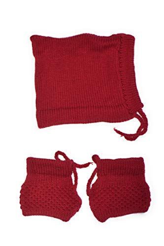 Image of Born Baby Woolen Sweater (3 Piece - 1 Sweater, 1 Cap, 1 Pair of Socks)| (Small 0-6 Months, Large 6-18 Months)