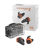 Defender Safety DECITECH™ E2 Electronic In Ear Hearing Protector, 22 NRR, ANSI S3.19/EN-352 Rated, Active Noise Protection (Orange)
