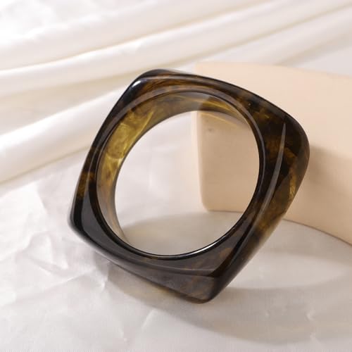 Image of JWICOS Resin Bangle Bracelet for Women Acrylic Cute Chunky Bracelet for Women Exaggerated Irregular Acrylic Resin Wristband Bracelet Bangle