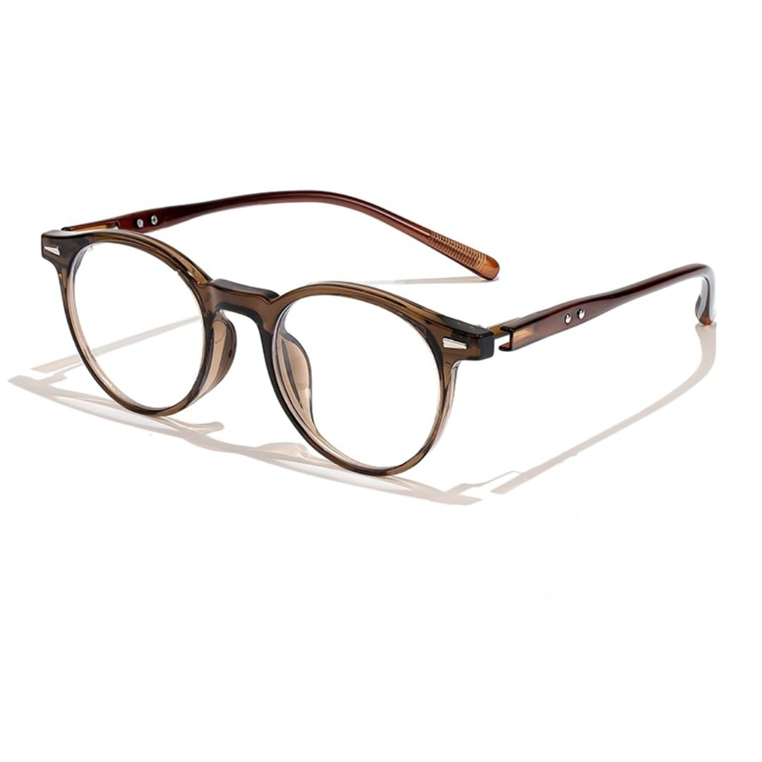 Montura de gafas unisex sencilla, montura circular, estilo moderno y versátil para el tiempo libre.