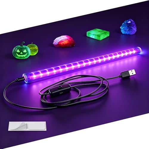 Image of TITO 395nm USB 1ft 10W Slim Black Light Bar for Glow Party & Uranium Glass