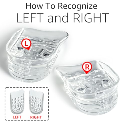 Dr.Foot Adjustable 5-Layer Height Increase Insoles, Silicone Heel Cushion Inserts for Men and Women, Gel Heel Lift Inserts for Leg Length Discrepancy