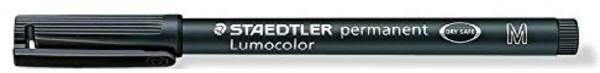 Staedtler Lumocolor Black Medium Permanent Marker Pens Pack Of 1 Waterproof Smudge Resistant Quick Dry CD DVD OHP