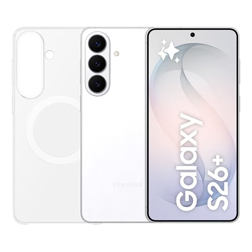 Samsung Galaxy S26+ con Clear Magnet Case, Smartphone AI 3 anni di Garanzia del produttore, 512GB, White