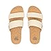 REEF Cushion Vista Womens Fashion Slide Sandal, Vegan Leather Strap, Ultra Soft Cushion Footbed, Natural Crochet Textile, 8.5