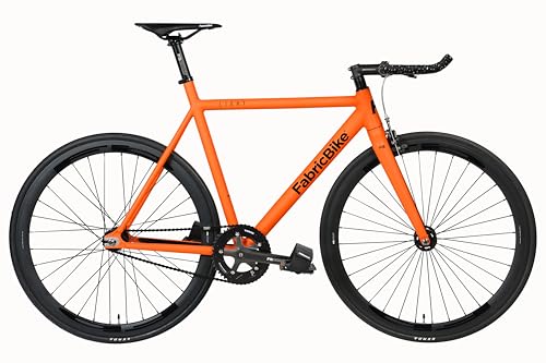 FabricBike Light Fixed, Fixie, Single Speed, Telaio e Forcella Alluminio, Ruote 28', 4 colori, 3 taglie, 9,45 kg ca. (L-58cm, Light Army Orange)
