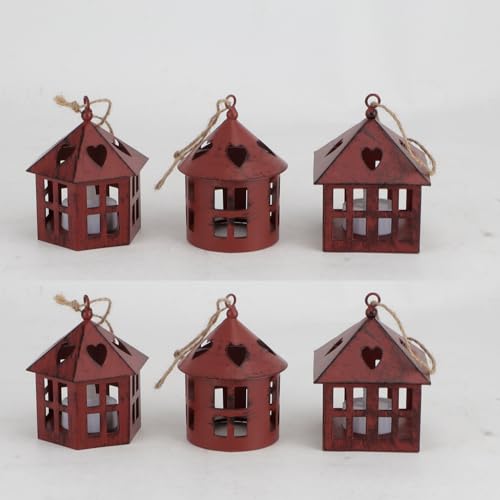 Octopus Lantern Decor TRIROCKS 6 Pcs Metal Decorative Hanging Candle Lanterns 4' H House Tea Light Holders Centerpieces...