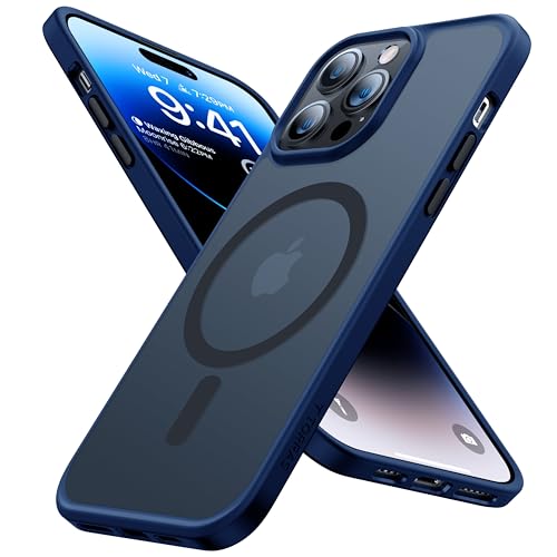TORRAS Magnetic for iPhone 14 Case with MagSafe 12FT Military Shockproof Full Charge in 1.5 Hours Velvety Touch and Anti-Slip Texture Armor Protective for iPhone 14 Case Cover Matte Blue