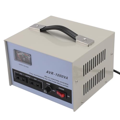 Estabilizador de Voltaje Automático con 2 CABLES SEGUROS Regulador de Voltaje Variable de CA 1000W Entrada de 160-250 V Salida de 220 V Transformador Variable 3 (Enchufe de la UE)