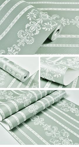 Papier peint autocollant imperméable et lavable vert rétro pour cuisine