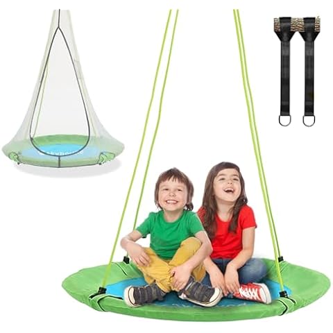 SkyBound Tree Swing Saucer Swing - 600LB Weight Capacity - Outdoor Swing with Hanging Straps - Waterproof Tree Swings for Kids - Tire Swings for Trees - Durable Flying Swing Seat for Children Cover