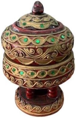 Carved wood oven, Thailand pattern, with wooden tray